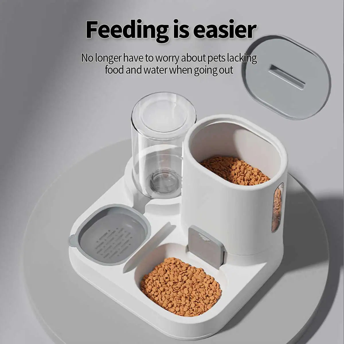 Dual-Purpose Pet Feeder - Drinking and Feeding Unit
